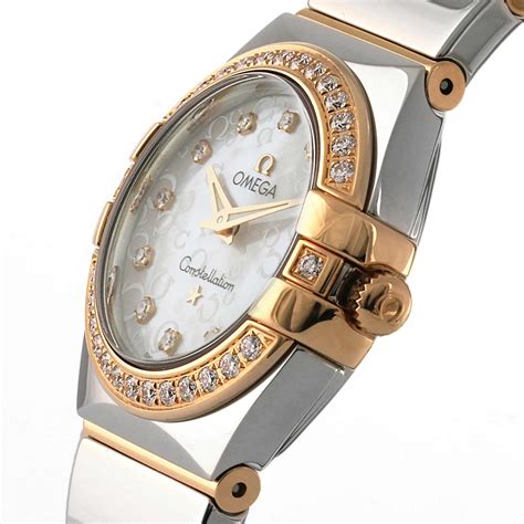 omega rose gold watch womens